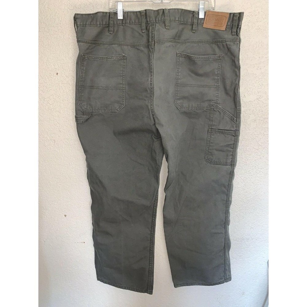 SCHMIDT Cotton Work Wear Pants MINT 44x30 Army Green X1